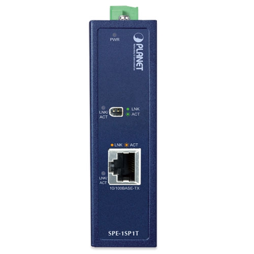 Industrial 10BASE-T1L SPE to 10/100BASE-TX Media Converter 2 box SPE 1SP1T 01