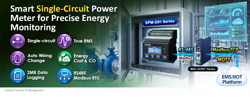 DIN-rail Single-circuit Modbus Smart Power Meter 5 edm2 SPM D01 Series